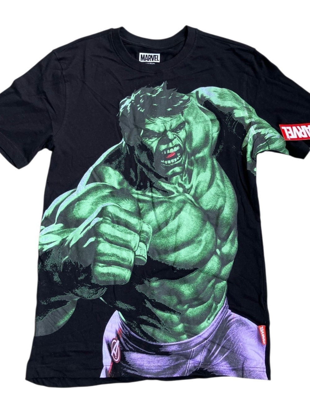 Marvel Avengers Hulk Oversized Graphic Black T-Shirt Men’s Size S NWT